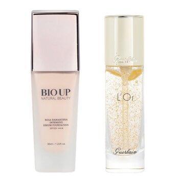 GUERLAIN L'Or Radiance Concentrate With Pure Gold Makeup + BIO UP Rose Collagen Intensive Serum Foundation SPF 50