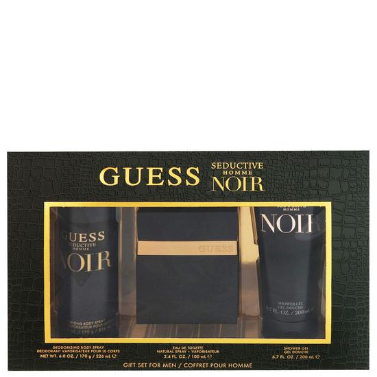 Guess Seductive Homme Noir Eau De Toilette Spray Gift Set 100ml