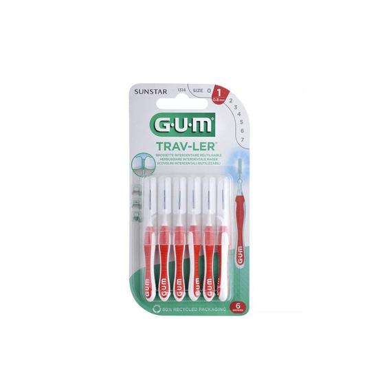GUM Trav-Ler Reusable Interdental Brush ISO 1 x6