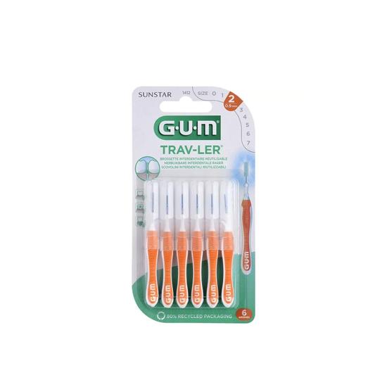 GUM Trav-Ler Reusable Interdental Brush ISO 2 x6