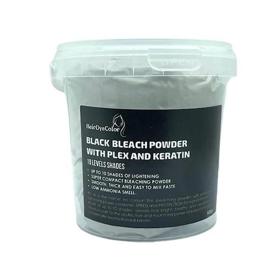 Hair Dye Color Black Bleach Powder With Plex & Keratin 500g