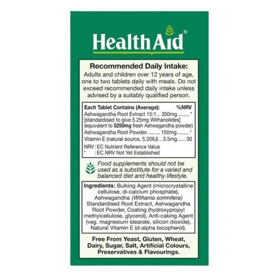 Health Aid Ashwagandha Root Extract Tablets 60 Tablets