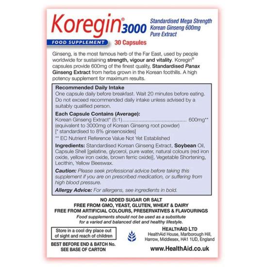 Health Aid Koregin 3000 Capsules 30 Capsules