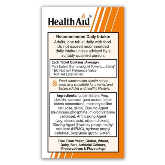 Health Aid Lutein 20mg Tablets 30 Tablets