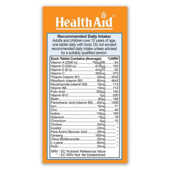 Health Aid Mega-Multi With Ginseng Tablets 30 Tablets