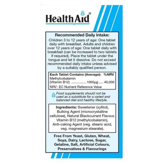 Health Aid Methylcobalamin Metcobin 1000mcg Tablets 60 Tablets