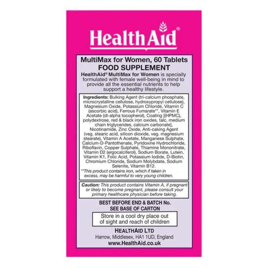 Health Aid MultiMax For Women Tablets 60 Tablets