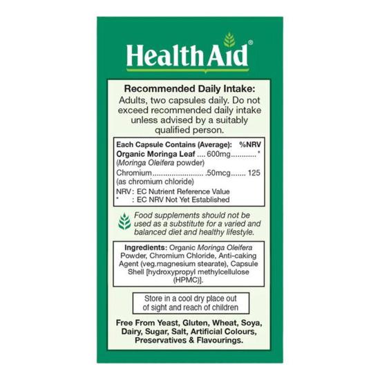 Health Aid Organic Moringa Leaf Capsules 60 Capsules
