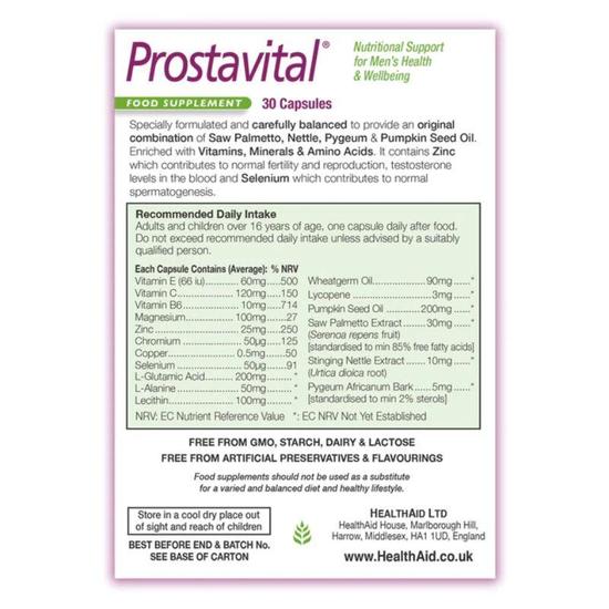 Health Aid ProstaVital Capsules 30 Capsules