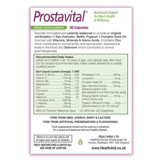 Health Aid ProstaVital Capsules 30 Capsules