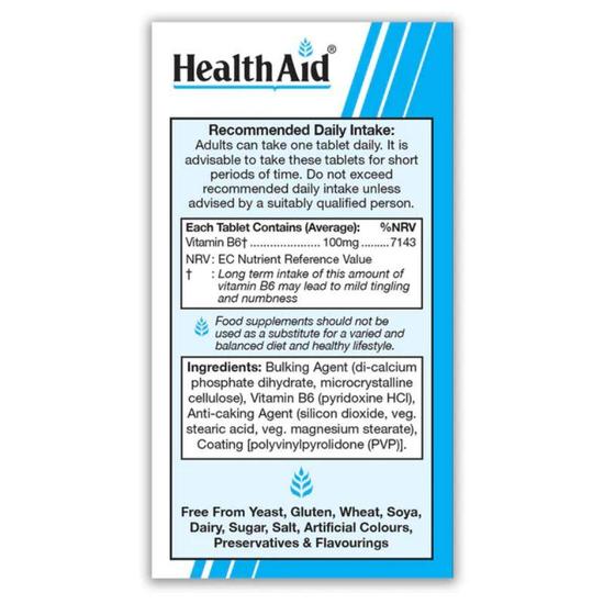Health Aid Vitamin B6 100mg Tablets 90 Tablets