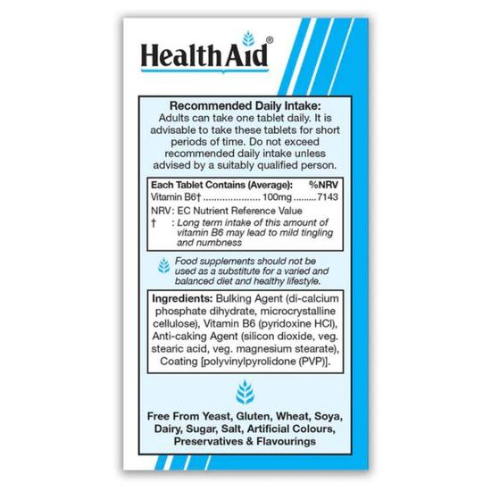 Health Aid Vitamin B6 100mg Tablets 90 Tablets