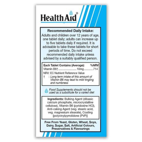 Health Aid Vitamin B6 10mg Tablets 100 Tablets