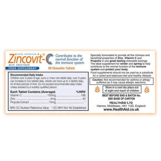 Health Aid Zincovit-C Chewable Lozenges 60 Lozenges