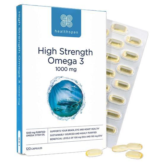 Healthspan High Strength Omega 3 1000mg Capsules