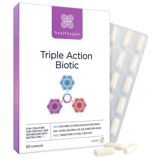 Healthspan Triple Action Biotic Capsules