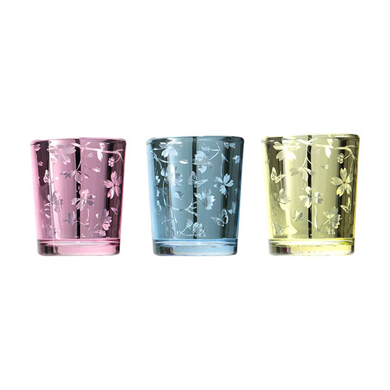 Heart & Home 3 Metallic Votive Tea Light Gift Set