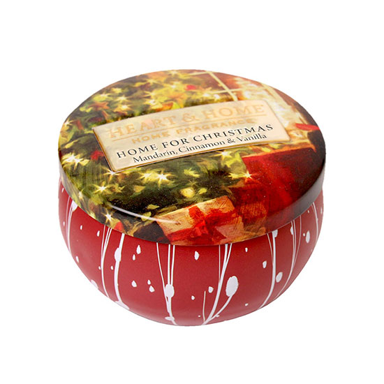Heart & Home Candle In Tin Home For Christmas