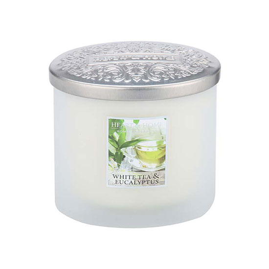 Heart & Home Ellipse Candle Jar White Tea and Eucalyptu