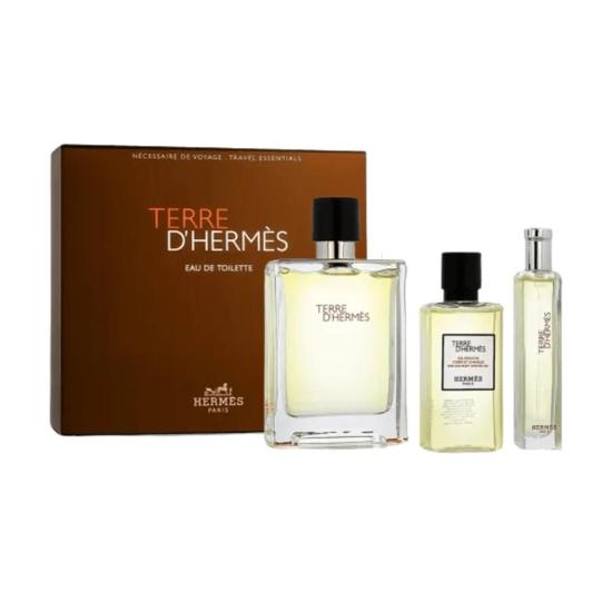 Hermès Terre d'Hermes Men's Gift Set 100ml Eau De Toilette + 40ml Shower Gel + 15ml Eau De Toilette