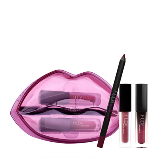 Huda Beauty Matte & Cream Lip Set Bawse & Famous