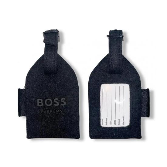 Hugo Boss Parfums Dark Grey Black Acrylic Luggage Tag