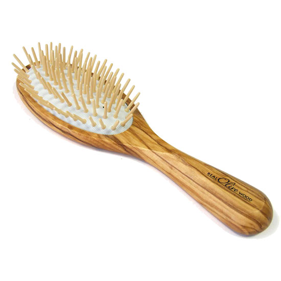Hydrea London Olive Wood Anti Static Hair Brush Cosmetify