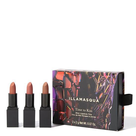 Illamasqua Time To Kiss Mini Lipstick Trio Sheer + Semi-matte + Matte Nude Lipsticks
