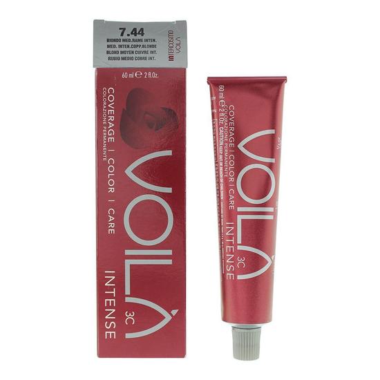 Intercosmo Voila 3c Hair Colour 7.44 Medium Intense Copper Blonde 60ml