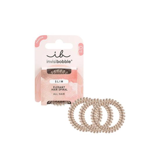 Invisibobble Slim Elegant Hair Spiral Bronze & Beads x3