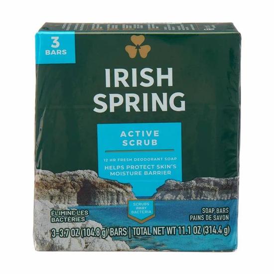 Irish Spring Active Scrub Exfoliating Bar Soap Pack Of 3