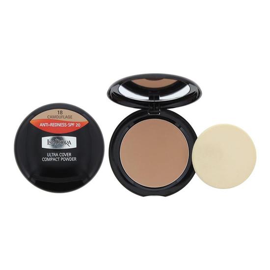 IsaDora Ultra Cover Compact Powder Anti Redness SPF 20 10g 18 Camouflage 10g