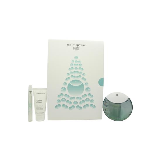 Issey Miyake A Drop d'Issey Gift Set 90 Eau De Parfum Spray + 50ml Moisturising Hand Cream + 10ml Eau De Parfum Purse Spray