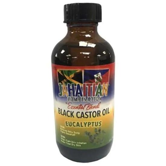 Jahaitian Essential Blends Black Castor Oil With Eucalyptus 4oz