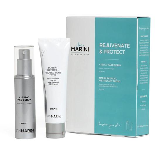 Jan Marini Rejuvenate & Protect Duo: C-Esta Serum & Marini Physical Protectant SPF 45 Tinted