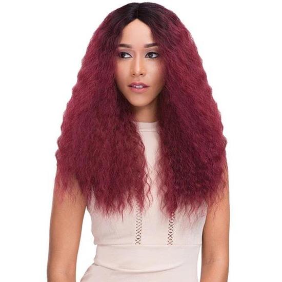 Janet Collection Natural Super Flow Deep Part Synthetic French Lace Wig