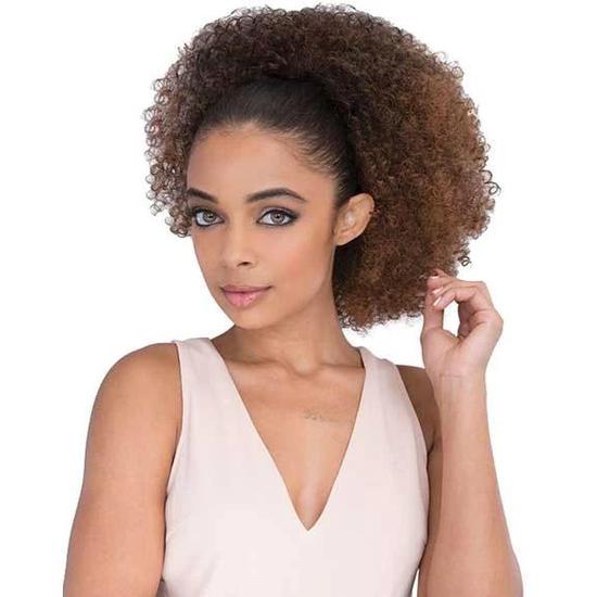 Janet Collection Noir Every Time Synthetic Afro Coily String Ponytail 1
