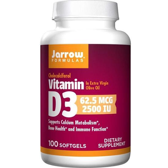 Jarrow Formulas Vitamin D3 2500iu Softgels 100 Softgels