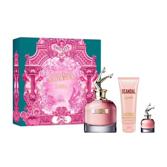 Jean Paul Gaultier Scandal Eau De Parfum Women's Perfume Gift Set Spray 80ml With Body Lotion & 6ml Eau De Parfum
