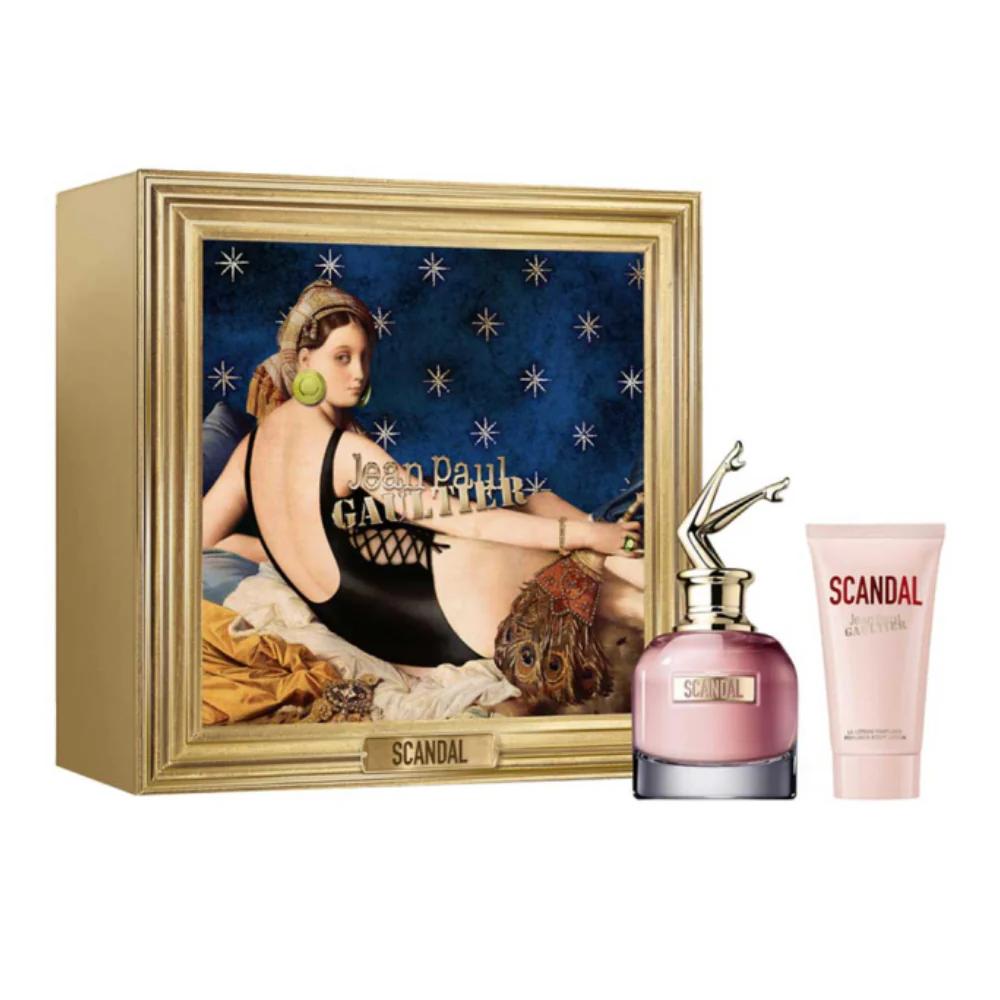 Jean Paul Gaultier Scandal Eau De Parfum Women's Perfume Gift Set Spray With Body Lotion