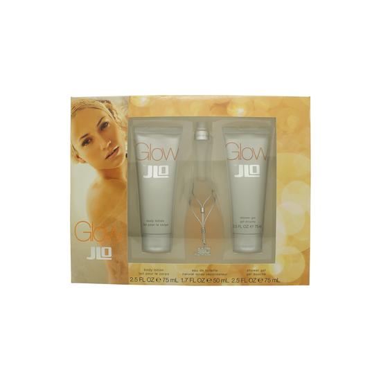 Jennifer Lopez Glow Gift Set 50ml Eau De Toilette + 75ml Shower Gel + 75ml Body Lotion