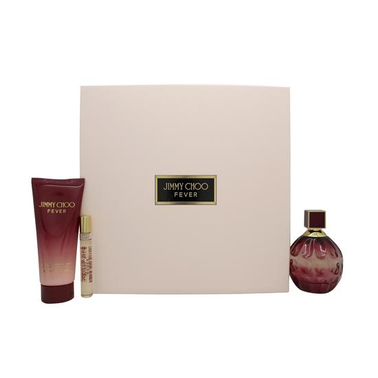Jimmy Choo Fever Gift Set 100ml Eau De Parfum + 100ml Body Lotion + 7.5ml Eau De Parfum