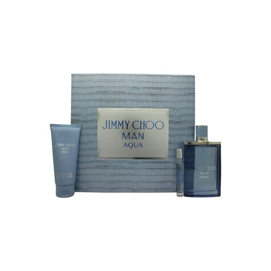 Jimmy Choo Man Aqua Gift Set 100ml Eau De Toilette + 100ml Shower Gel + 7.5ml Eau De Toilette