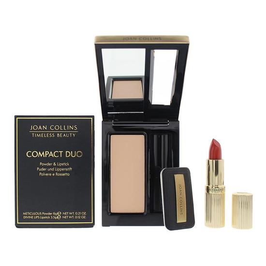 Joan Collins Compact Duo Powder 6g Crystal Lipstick 3.5g 6 g