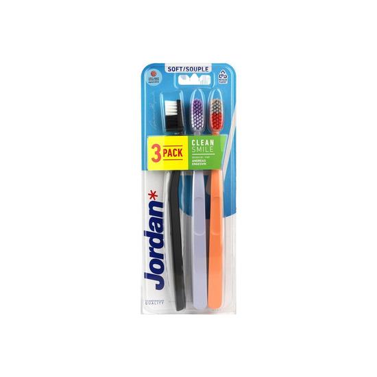 Jordan Clean Smile Soft Toothbrush x3