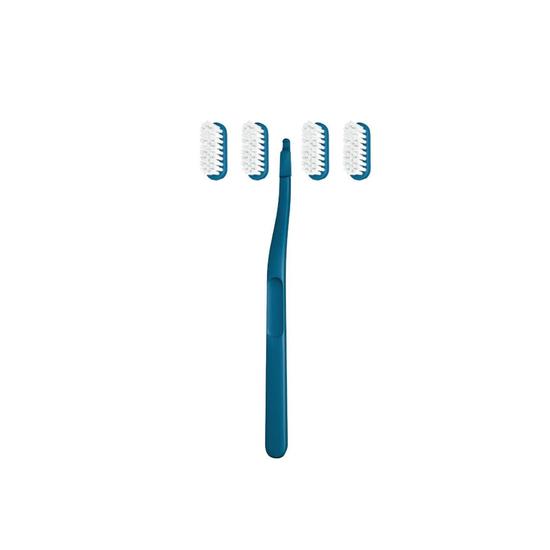 Jordan Green Clean Change Medium Toothbrush Blue + Replacement Head x4