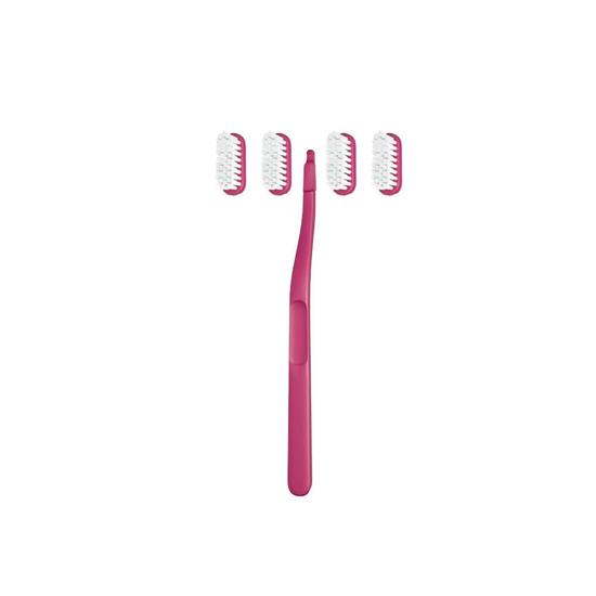 Jordan Green Clean Change Soft Toothbrush Fuchsia + Replacement Head x4