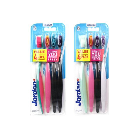 Jordan Ultimate You Medium Toothbrush x4
