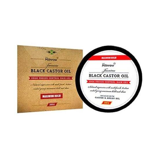 June Milnrow Jamaican Black Castor Oil Edge Freeze Control Hair Gel Maximum Hold 65g