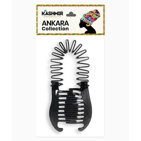 Kashmir Ankara Collection Interlocking Twin Slide Flexi Comb 2587 Black